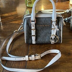 Michael Kors Black and Tan Mini Satchel